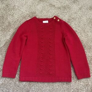 Kids Red Organic Cotton Cable Knit Sweater, Little Planet by Carter’s, 5T